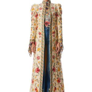 Alice + Olivia Thomas Puff Sleeve Embroidered Coat